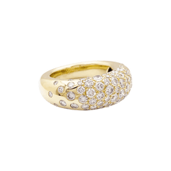 Bague Jonc CHAUMET "Grains de Caviar" en or jaune et diamants - Castafiore