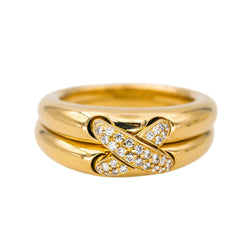 Bague Jonc CHAUMET "Liens" en or jaune et diamants - Castafiore