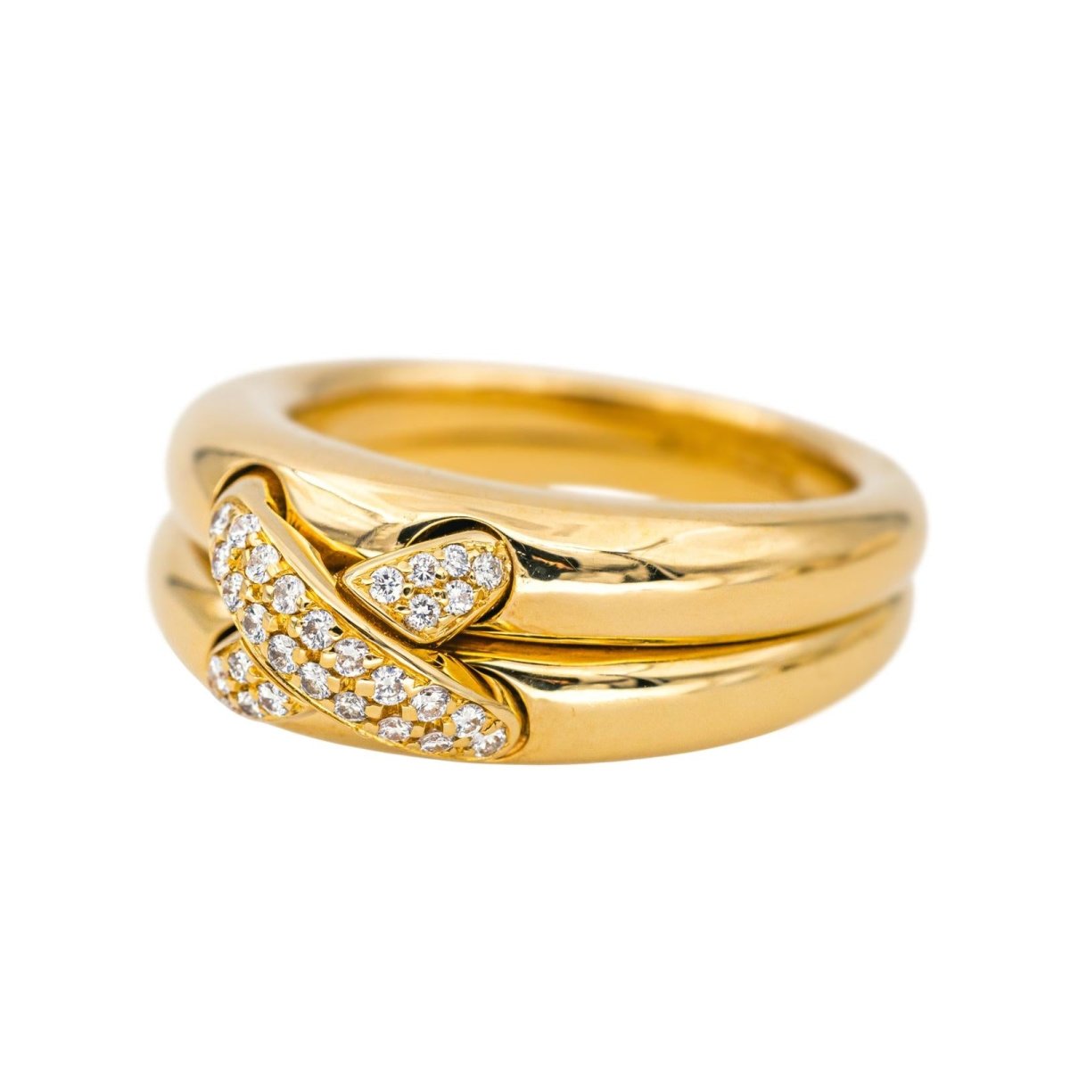 Bague Jonc CHAUMET "Liens" en or jaune et diamants - Castafiore