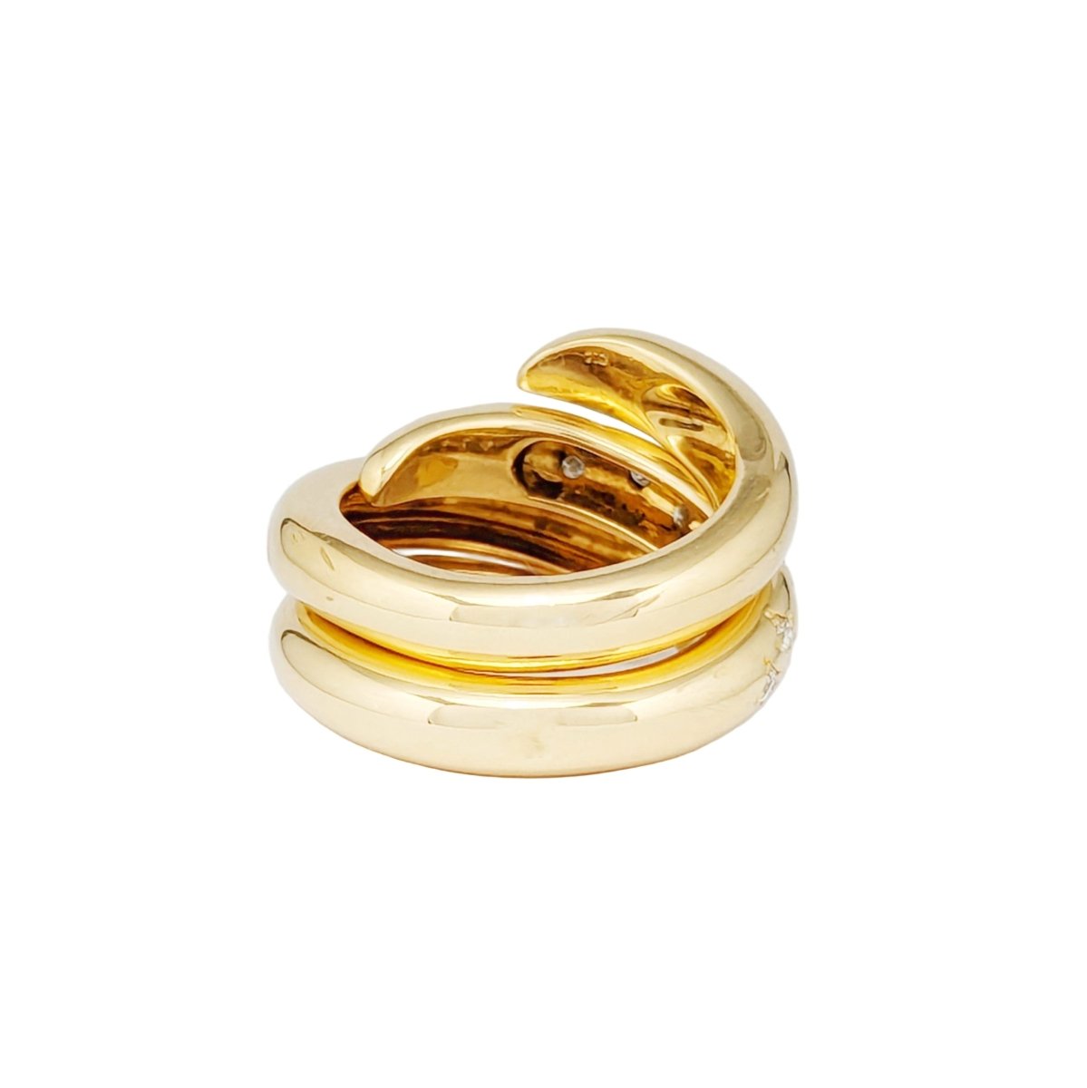 Bague Jonc CHAUMET "Tango" en or jaune et diamants - Castafiore