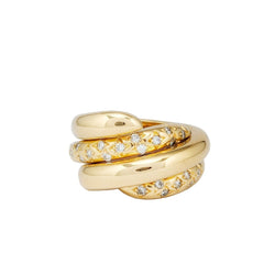 Bague Jonc CHAUMET "Tango" en or jaune et diamants - Castafiore
