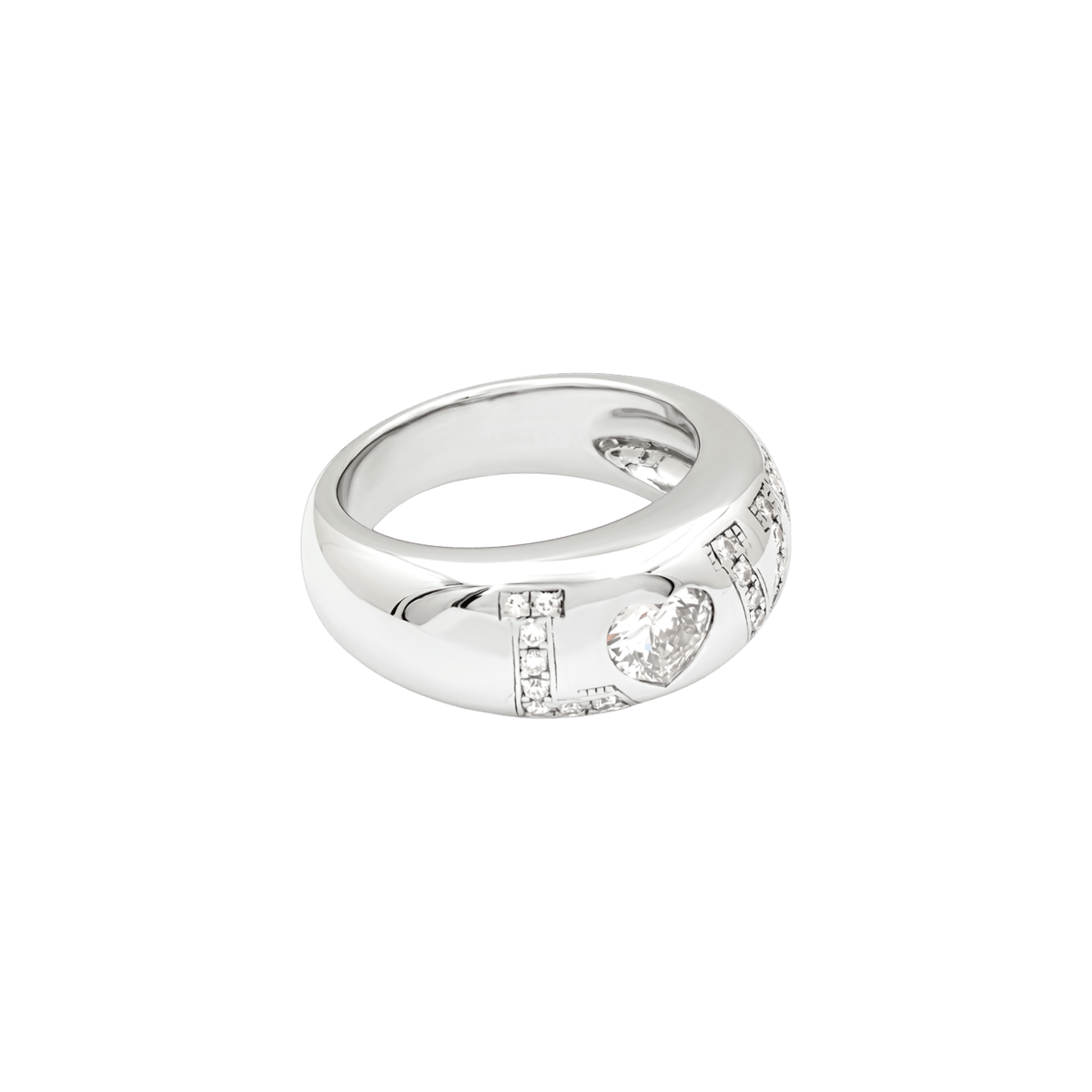 Bague Jonc CHOPARD "Love" en or blanc et diamants - Castafiore