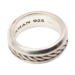 Bague Jonc DAVID YURMAN "Incrustation Câble" en argent - Castafiore