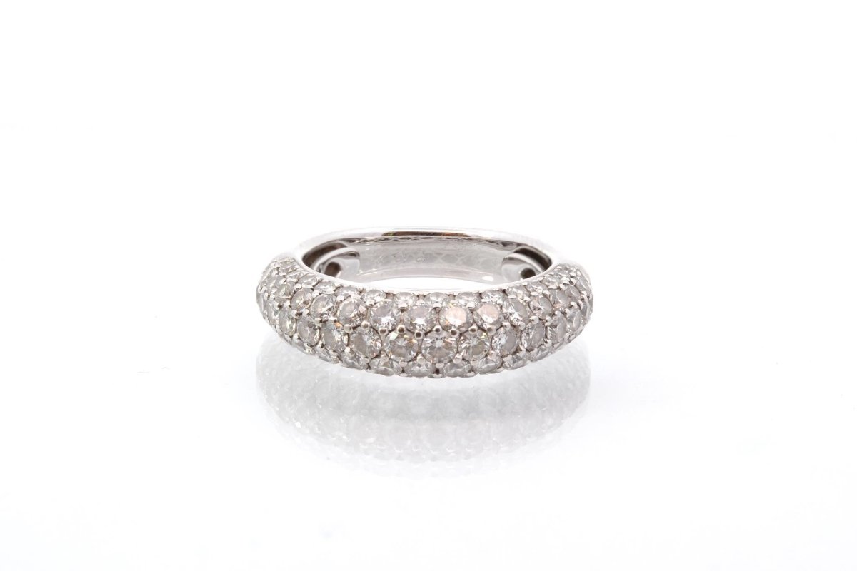 Bague jonc diamants en or blanc 18k - Castafiore