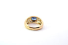 Bague jonc diamants et saphir en or jaune 18k - Castafiore