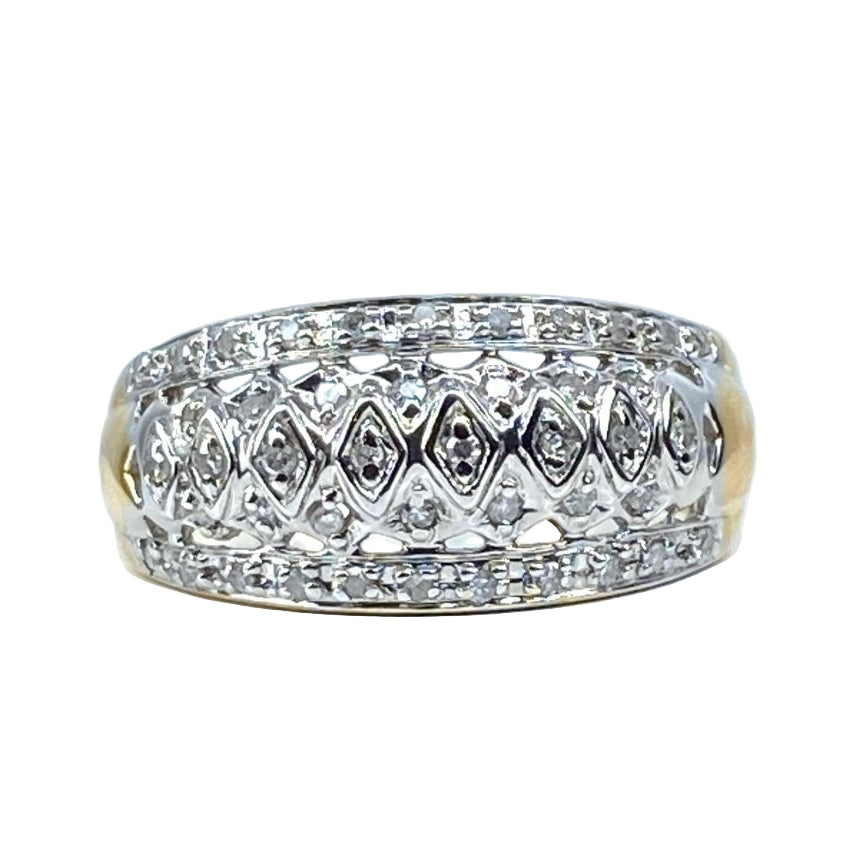 Bague Jonc en or 18 carats et diamants - Castafiore