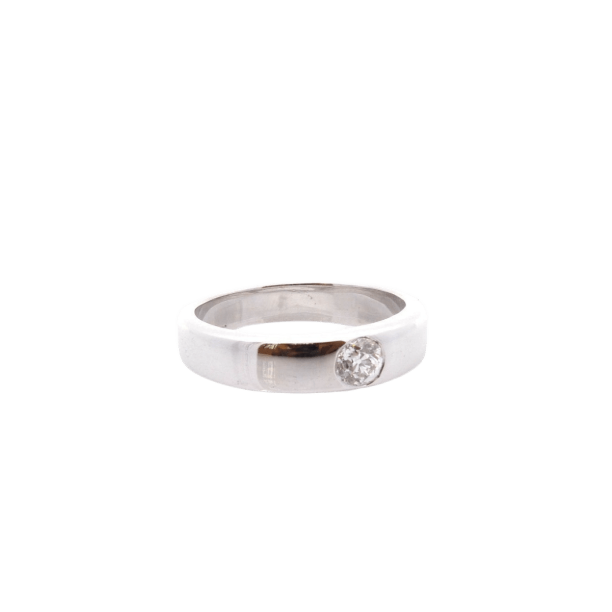 Bague Jonc en or blanc et diamant - Castafiore