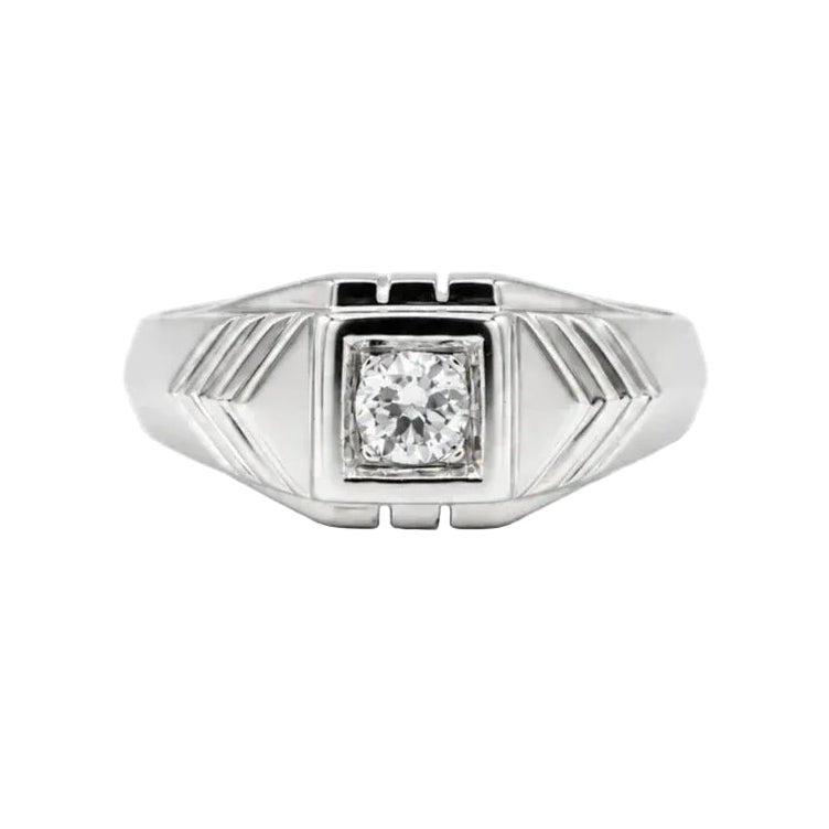 Bague Jonc en or blanc et diamant - Castafiore