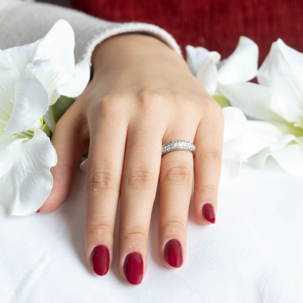 Bague Jonc en or blanc et diamant - Castafiore