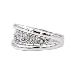 Bague Jonc en or blanc et diamants - Castafiore