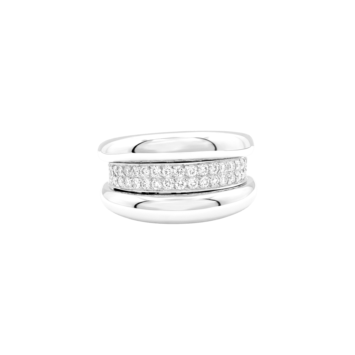 Bague Jonc en or blanc et diamants - Castafiore