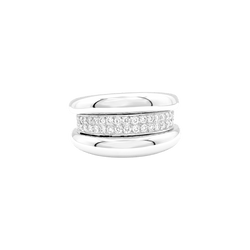 Bague Jonc en or blanc et diamants - Castafiore