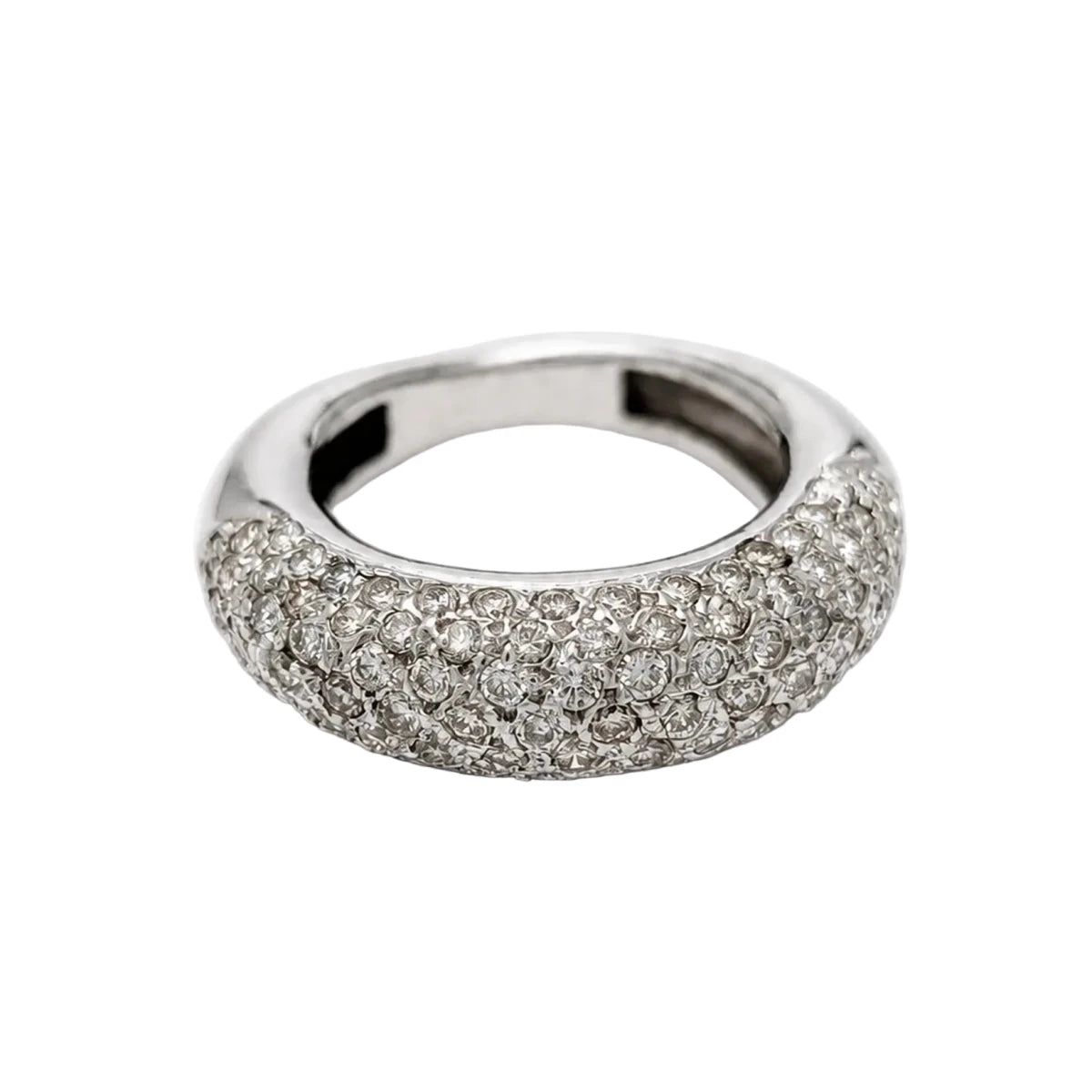 Bague Jonc en or blanc et diamants - Castafiore
