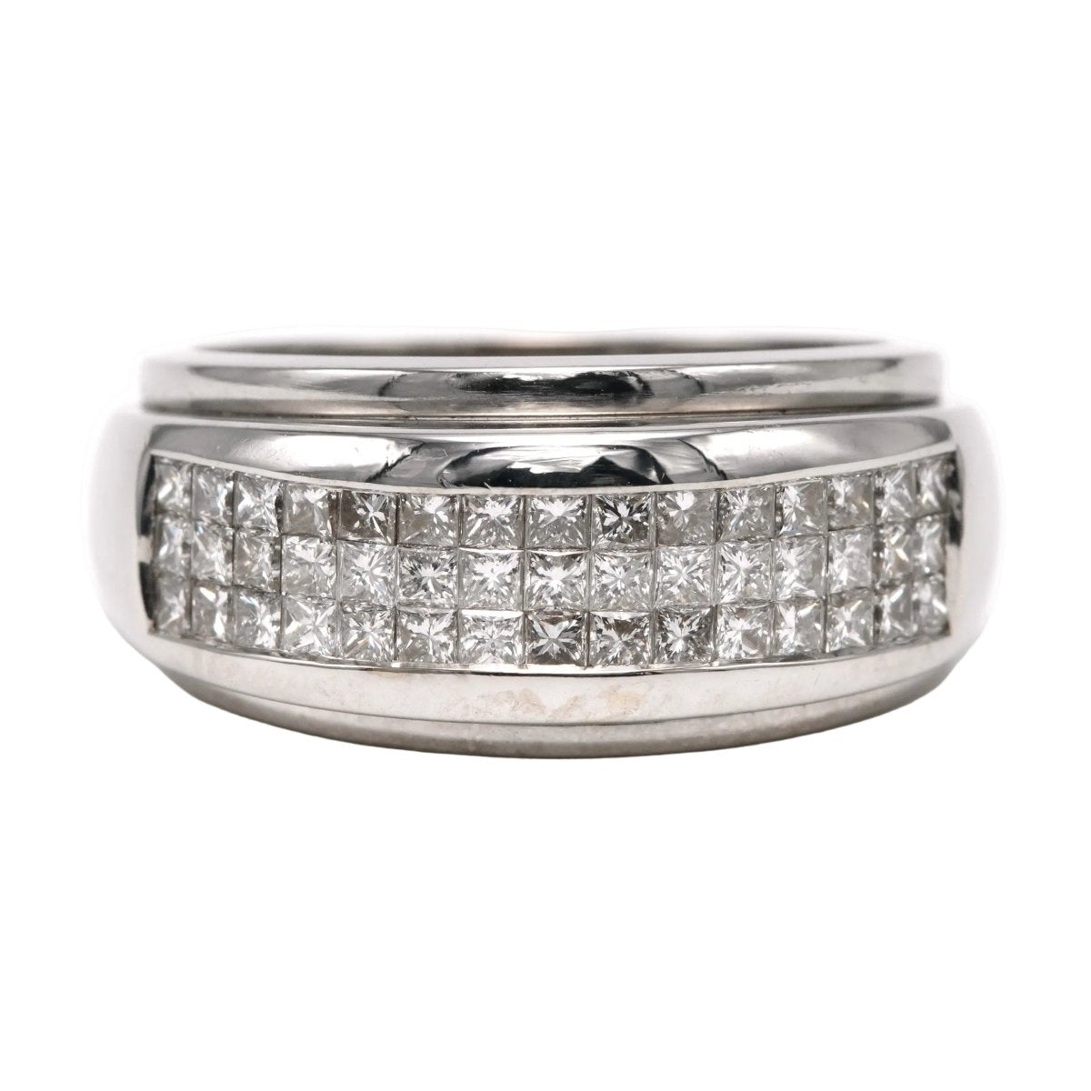 Bague Jonc en or blanc et diamants - Castafiore