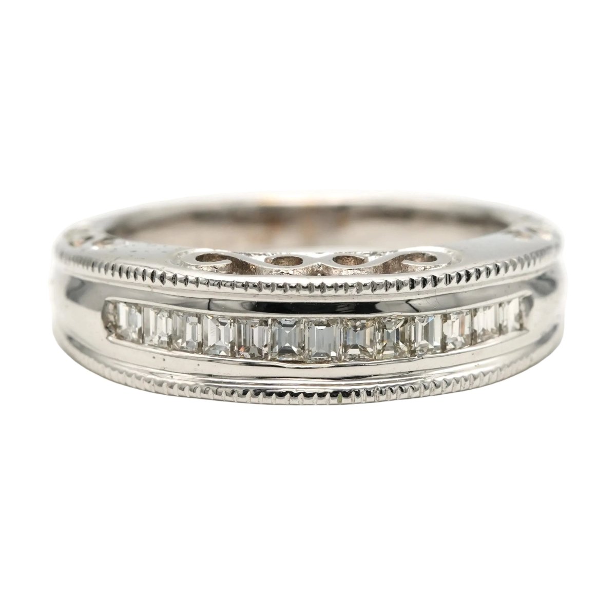 Bague Jonc en or blanc et diamants - Castafiore