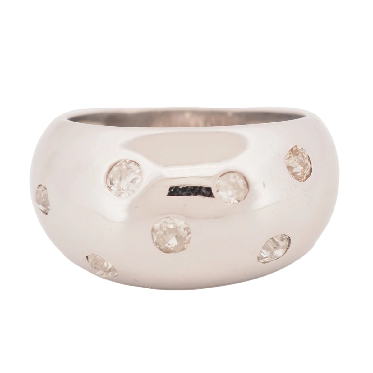 Bague Jonc en or blanc et diamants - Castafiore