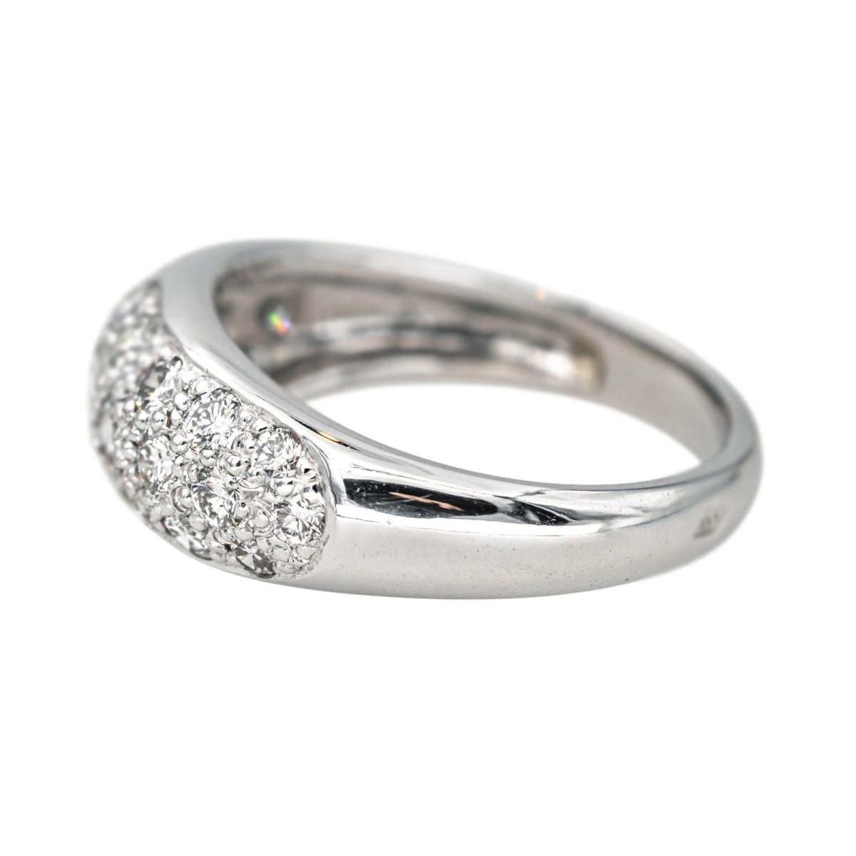 Bague Jonc en or blanc et diamants - Castafiore