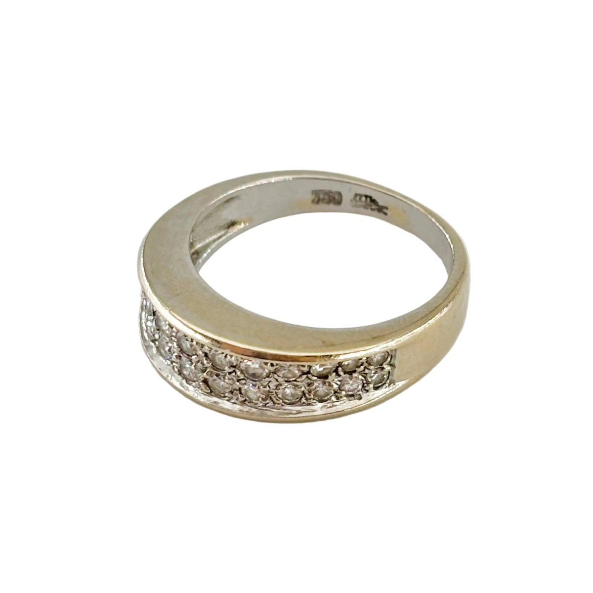 Bague Jonc en or blanc et diamants - Castafiore