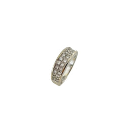 Bague Jonc en or blanc et diamants - Castafiore