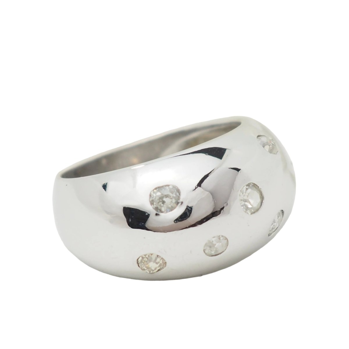 Bague Jonc en or blanc et diamants - Castafiore