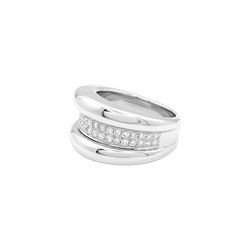 Bague Jonc en or blanc et diamants - Castafiore