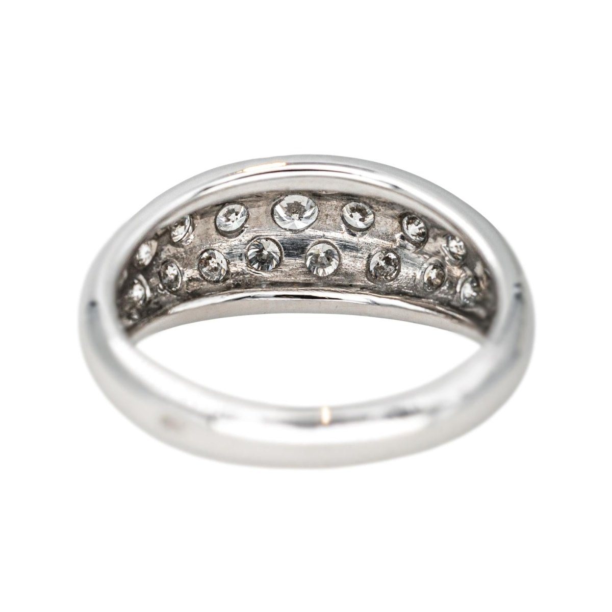 Bague Jonc en or blanc et diamants - Castafiore