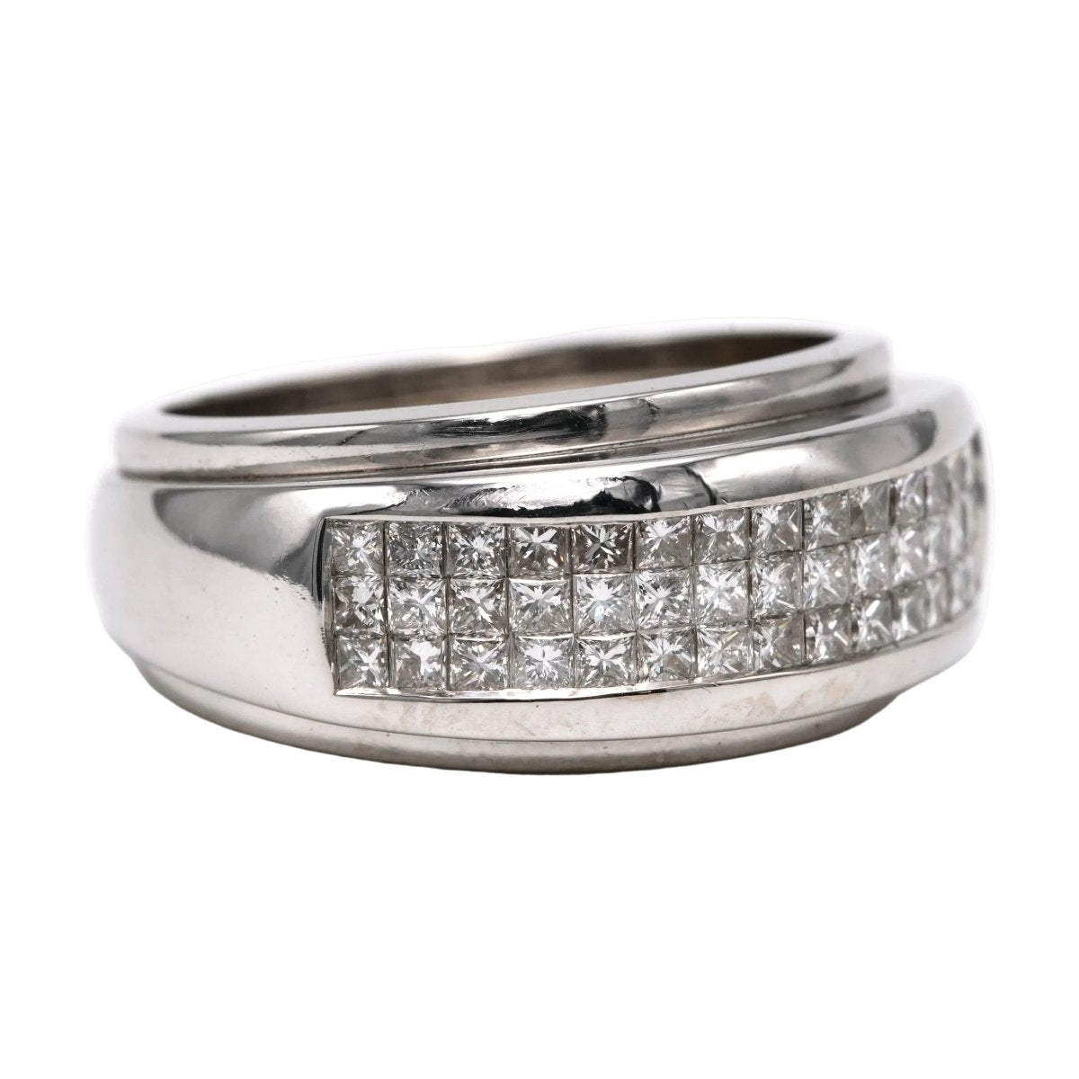 Bague Jonc en or blanc et diamants - Castafiore
