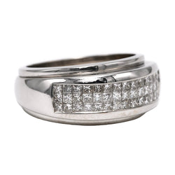 Bague Jonc en or blanc et diamants - Castafiore