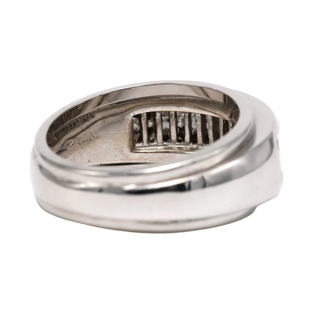 Bague Jonc en or blanc et diamants - Castafiore