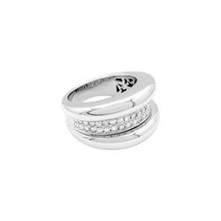 Bague Jonc en or blanc et diamants - Castafiore