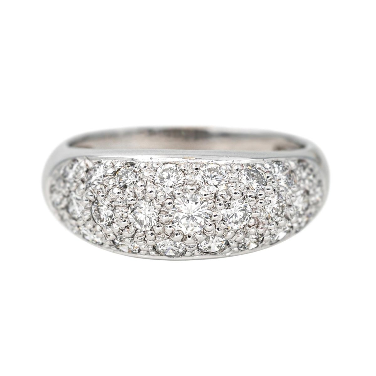 Bague Jonc en or blanc et diamants - Castafiore