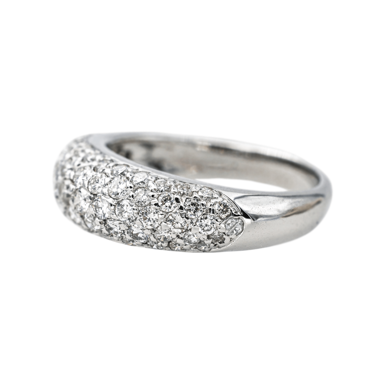 Bague Jonc en or blanc et diamants - Castafiore