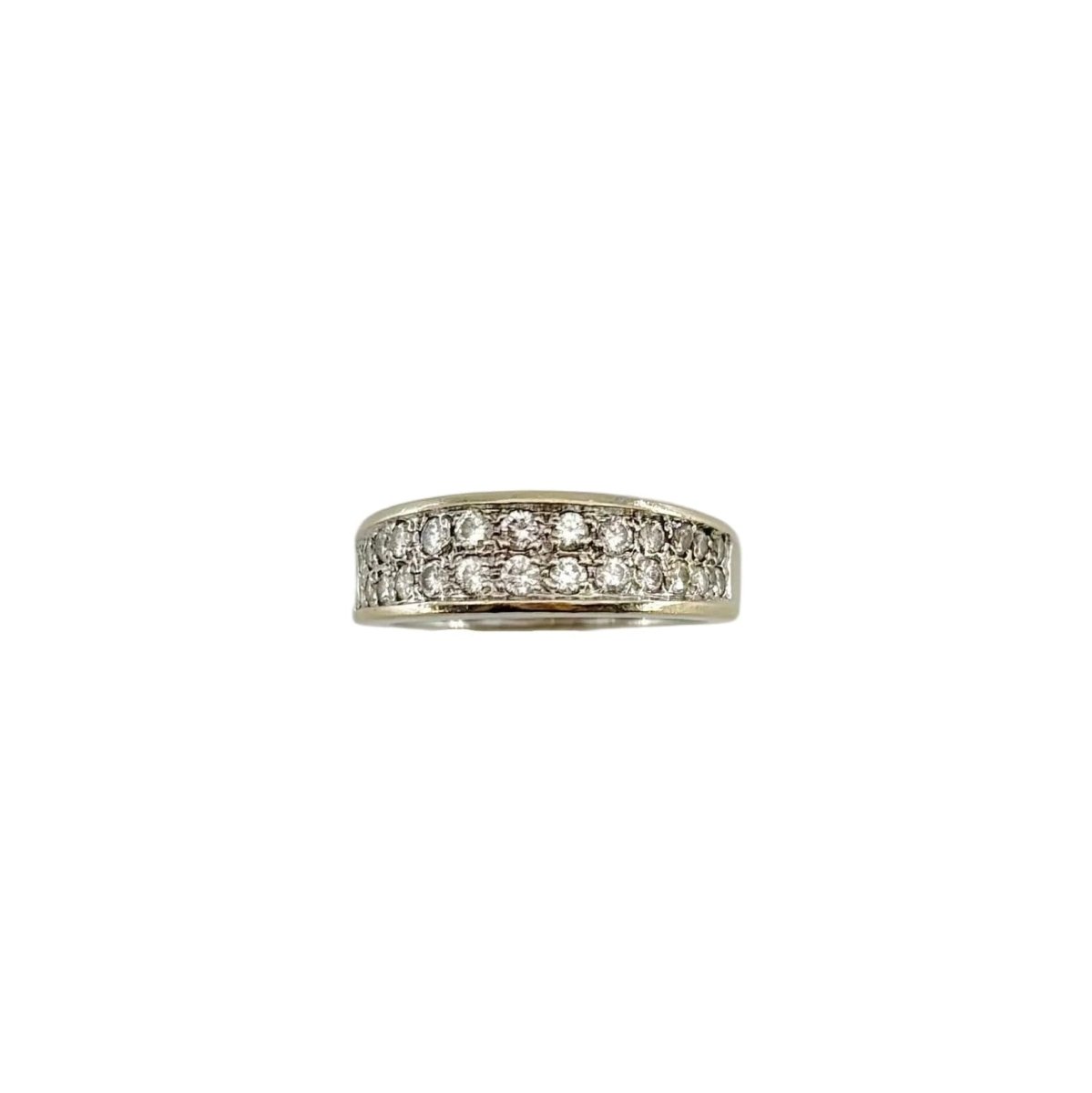 Bague Jonc en or blanc et diamants - Castafiore