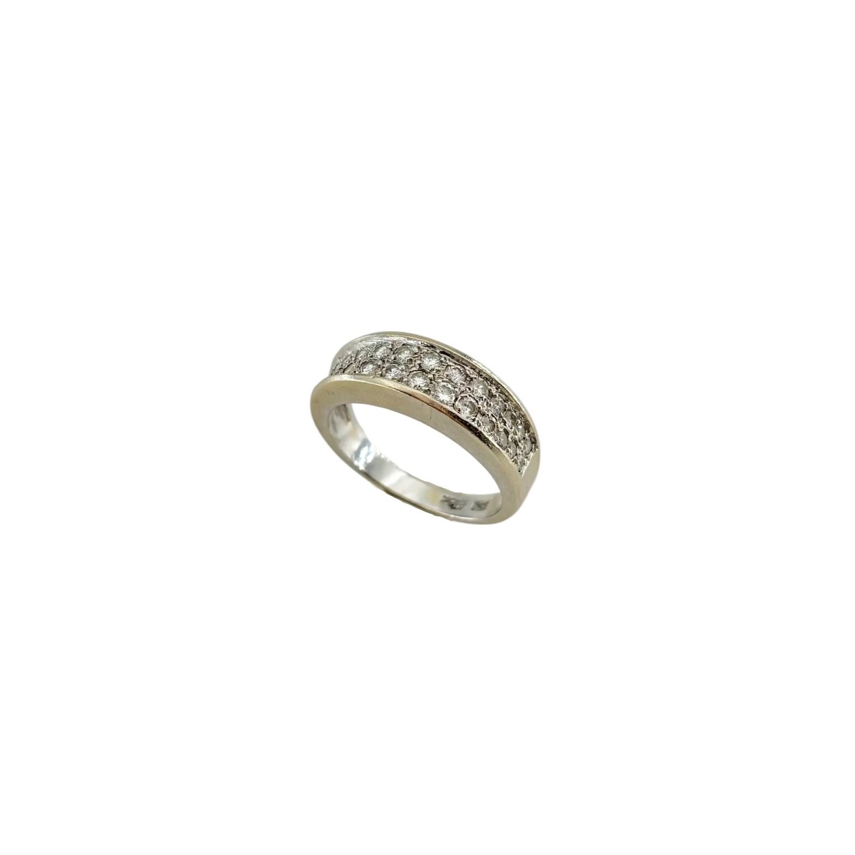 Bague Jonc en or blanc et diamants - Castafiore
