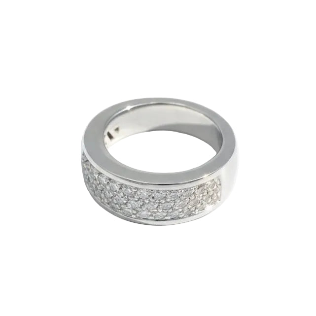 Bague jonc en or blanc et diamants - Castafiore
