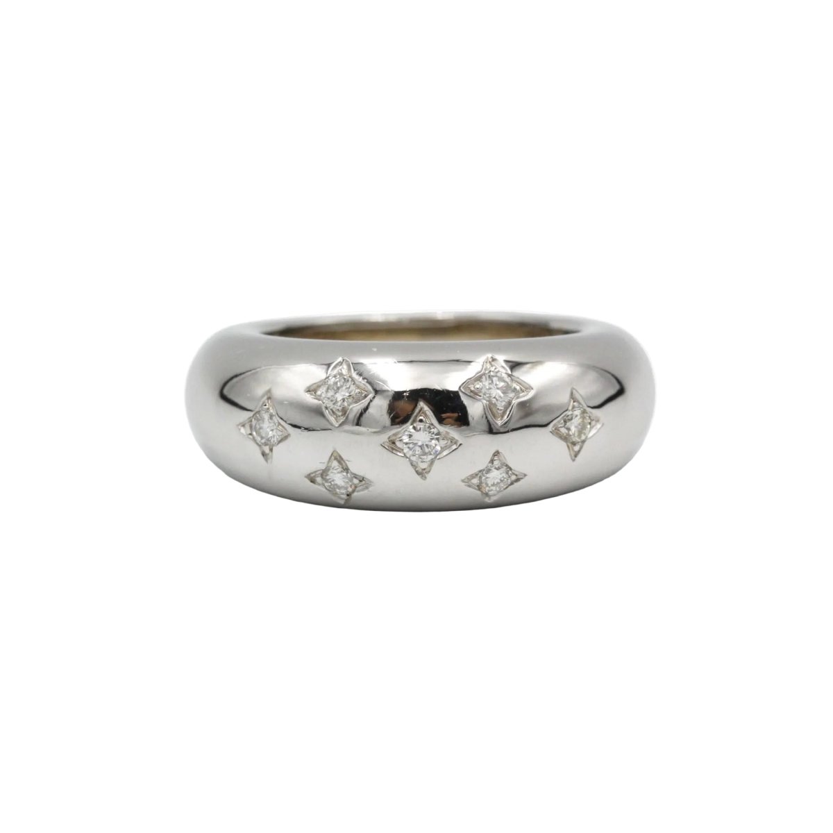 Bague Jonc en or blanc et diamants - Castafiore