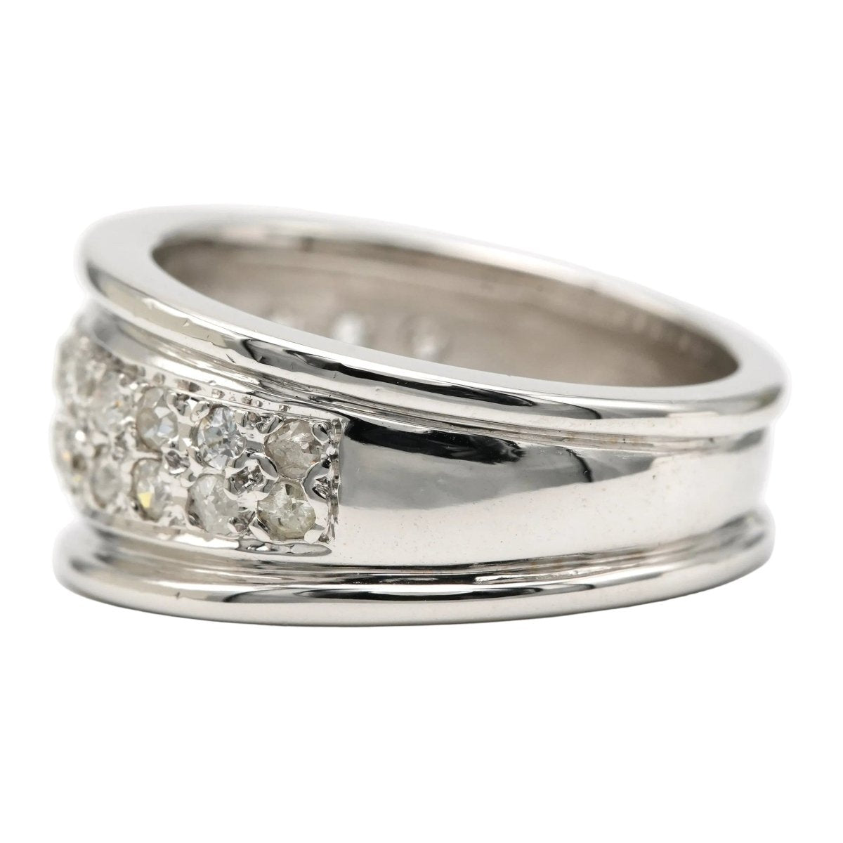 Bague Jonc en or blanc et diamants - Castafiore