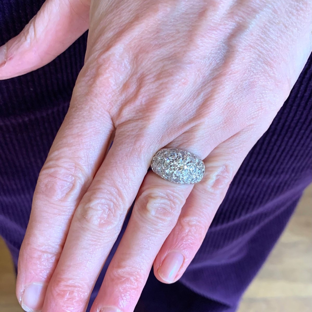 Bague Jonc en or blanc et diamants - Castafiore