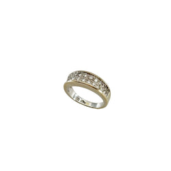 Bague Jonc en or blanc et diamants - Castafiore