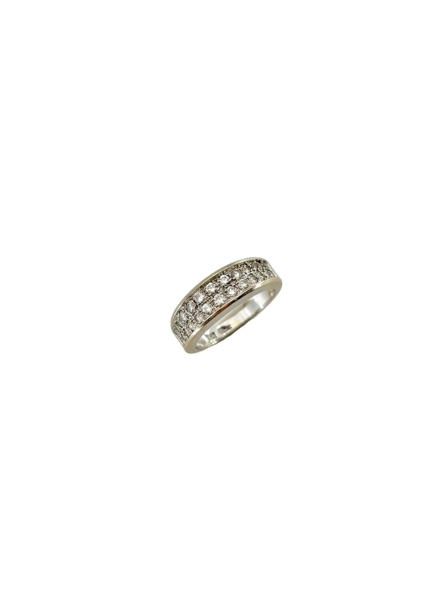Bague Jonc en or blanc et diamants - Castafiore