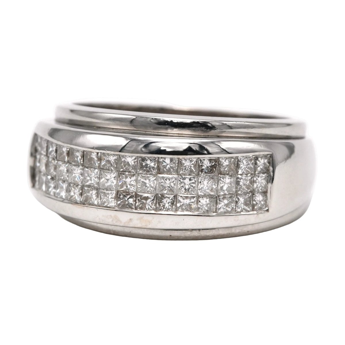 Bague Jonc en or blanc et diamants - Castafiore