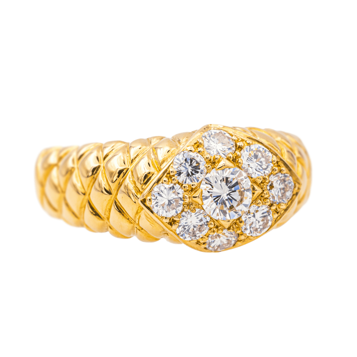 Bague Jonc en or blanc et diamants - Castafiore