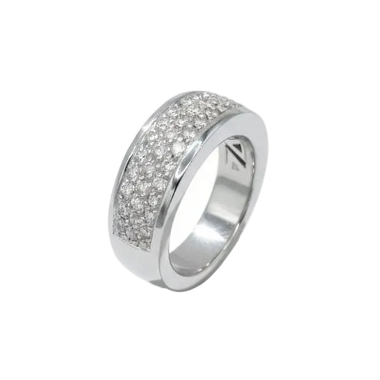 Bague jonc en or blanc et diamants - Castafiore