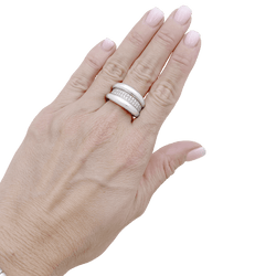 Bague Jonc en or blanc et diamants - Castafiore
