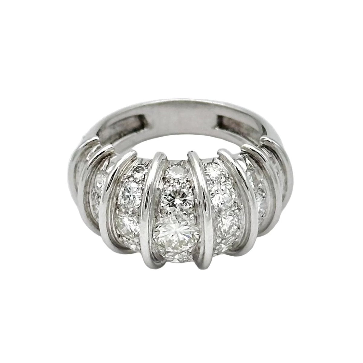 Bague Jonc en or blanc et diamants - Castafiore
