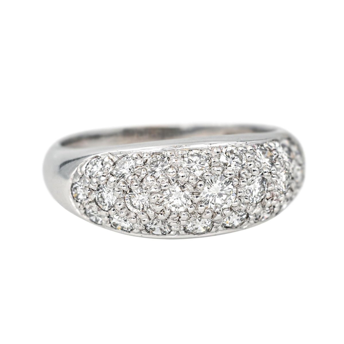 Bague Jonc en or blanc et diamants - Castafiore