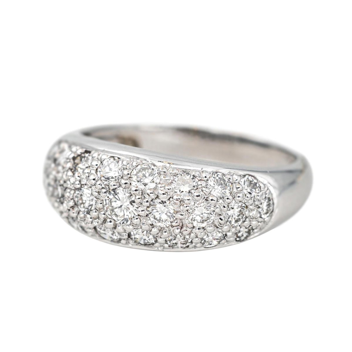Bague Jonc en or blanc et diamants - Castafiore