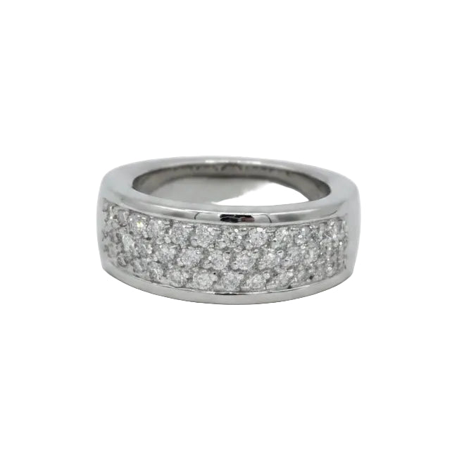 Bague Jonc en or blanc et diamants
