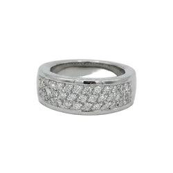 Bague jonc en or blanc et diamants - Castafiore