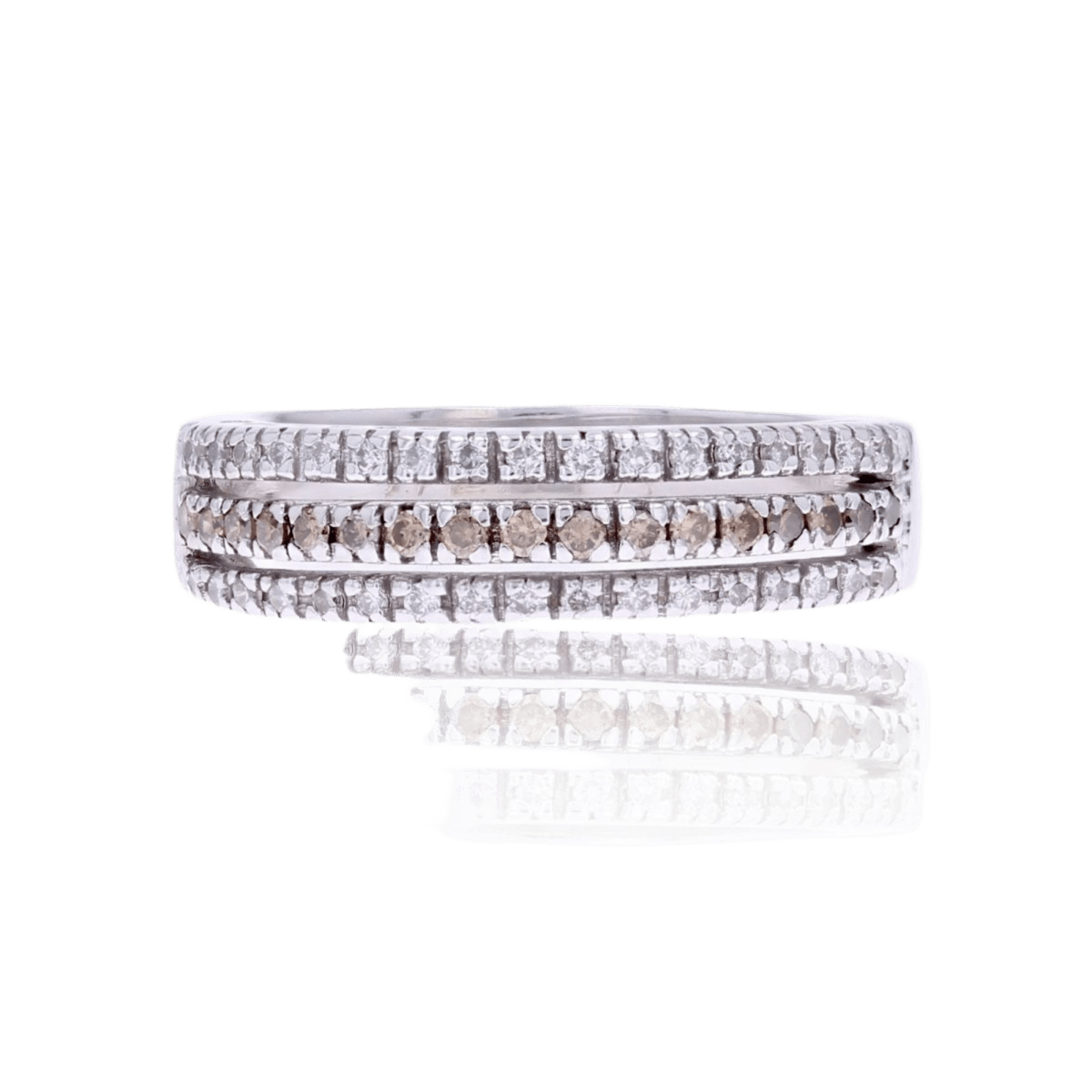 Bague Jonc en or blanc et diamants - Castafiore